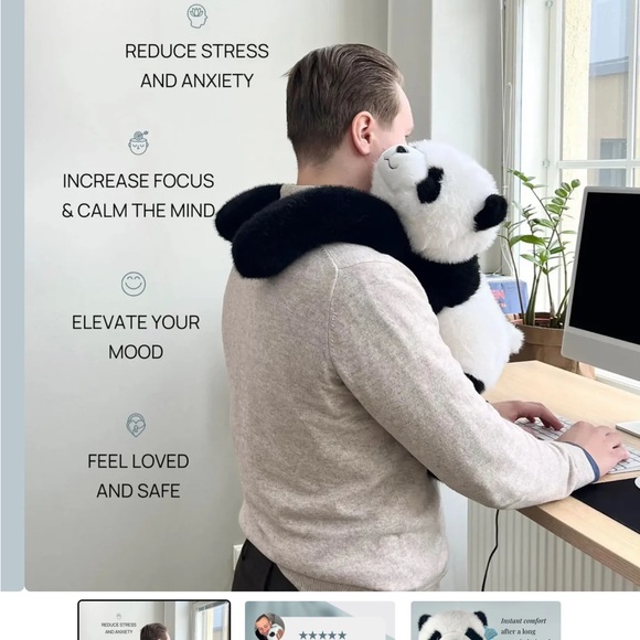 Pookie the Panda Weighted Stuffed Animal - Picture 2 of 4